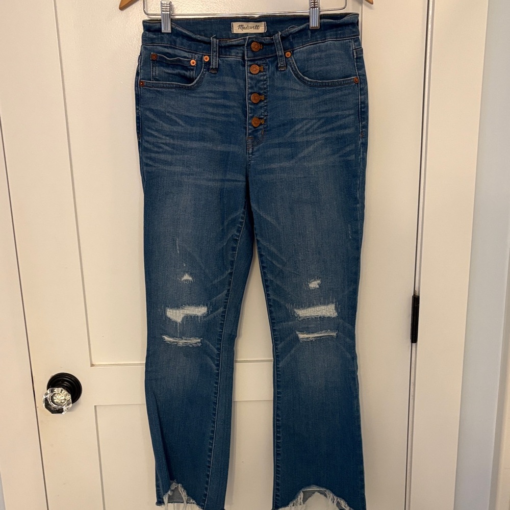 Madewell Women's Flare Jeans in Distressed Blue